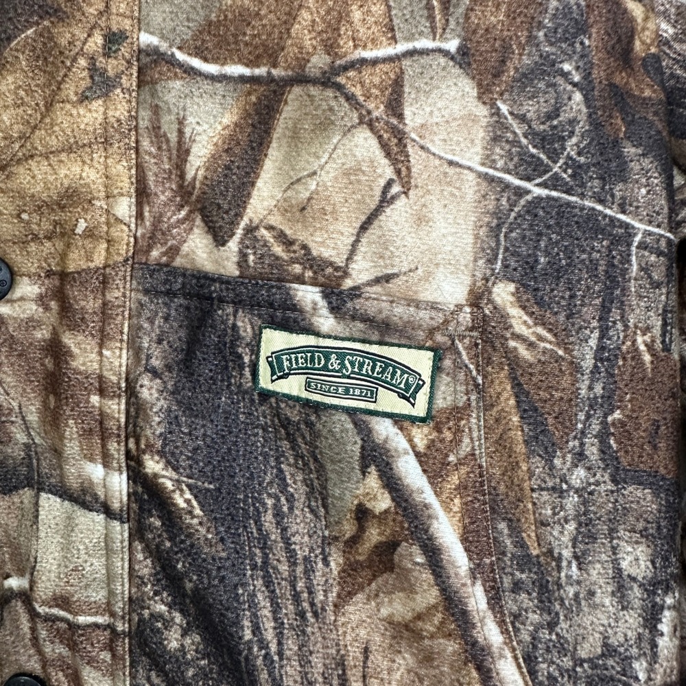 Field & Stream Youth Medium Realtree Camo Hooded Insulated Jacket Brown Bomber - Picture 3 of 4